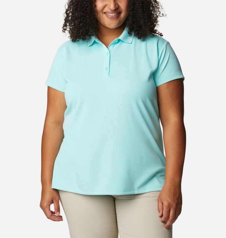 Women\'s Columbia PFG Innisfree Short Sleeve Polo Shirts Turquoise | Plus Size CA-N5L13